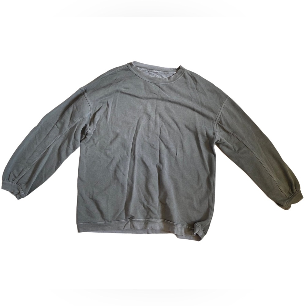 Aerie Sage Green Gray Long Sleeve Crew Neck Sweatshirt